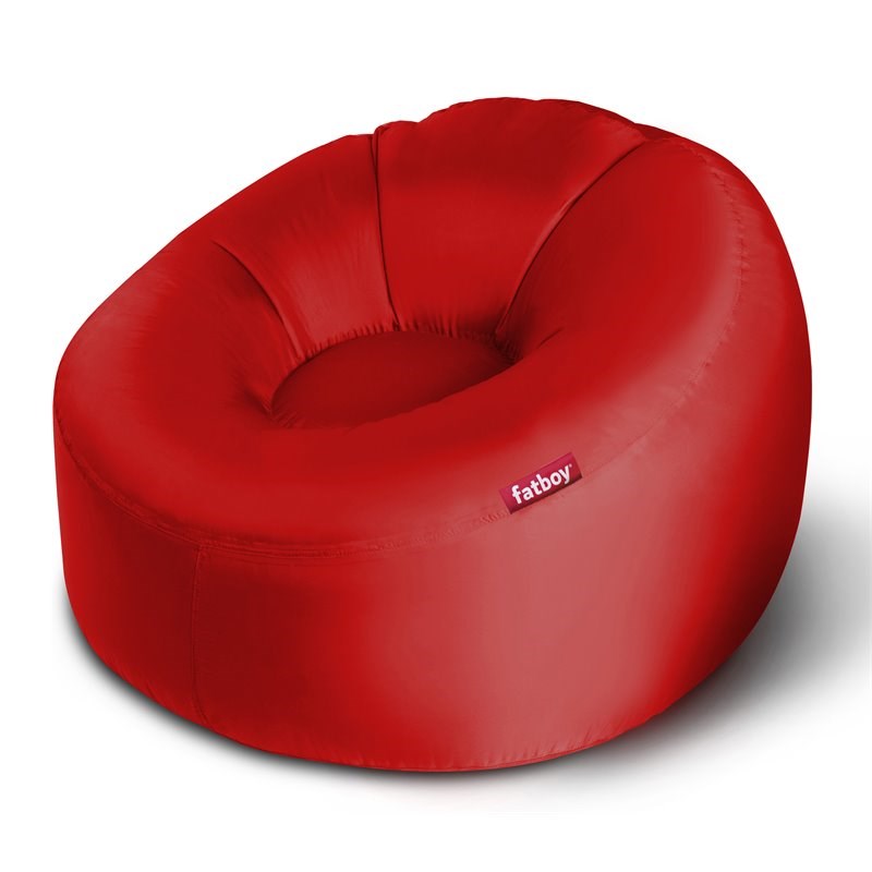 Fatboy Lamzac O Fabric Modern Inflatable Bean Bag Chair Lounger in Red | Homesquare