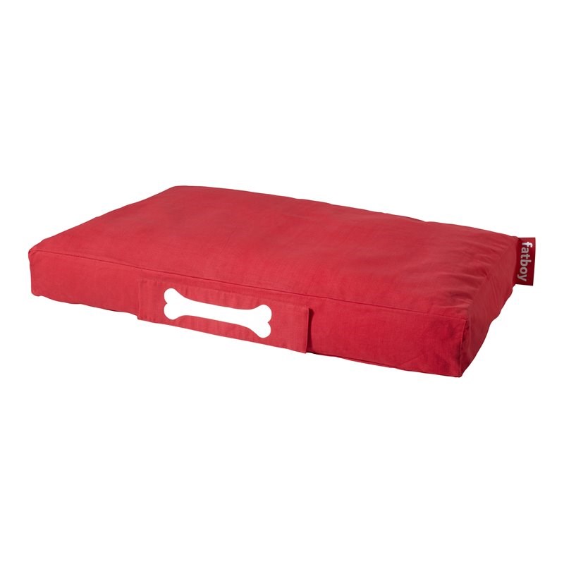Fatboy Doggielounge Modern Stonewashed Cotton Large Dog Bed in Red