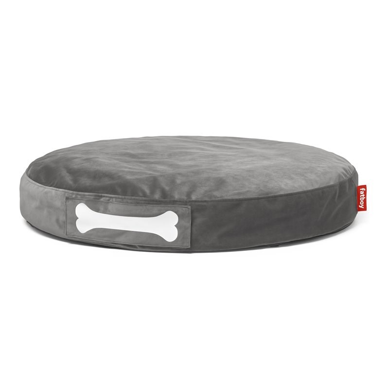 Fatboy Doggielounge Velvet Polyester Fabric Dog Bed in Taupe Gray