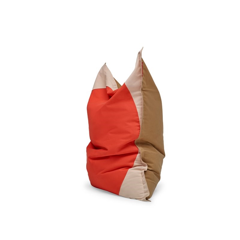 Fatboy Original Slim Pop Cotton Comfortable Bean Bag in Beige/Poppy Red