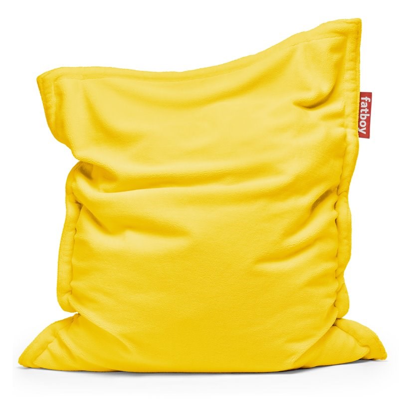 Fatboy Original Slim Teddy Soft Polyester Fabric Bean Bag in Lemon Yellow