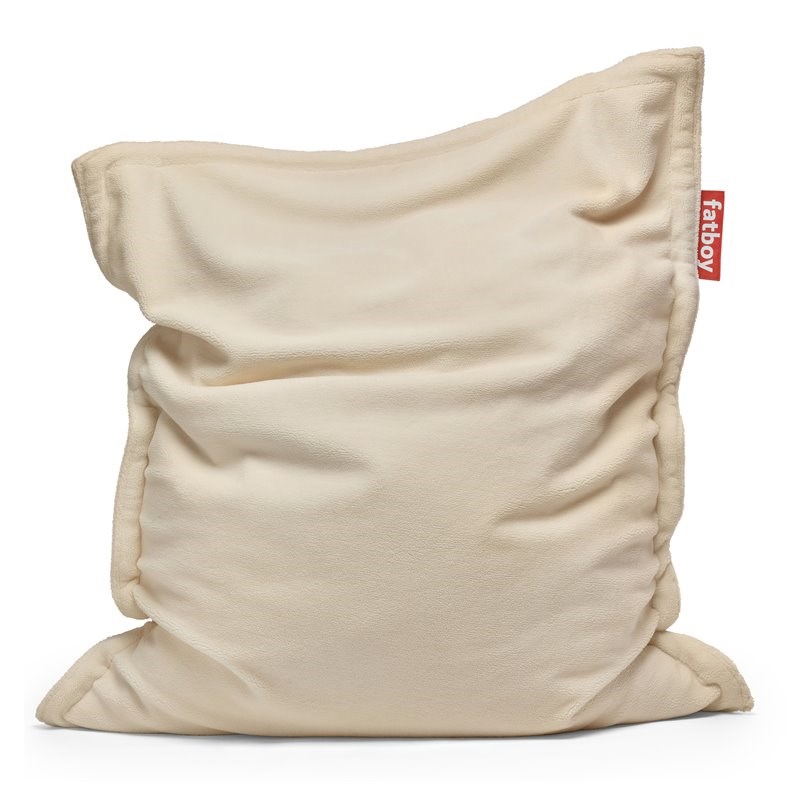 Fatboy Original Slim Teddy Soft Polyester Fabric Bean Bag in Off-White