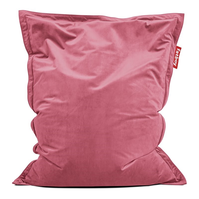 Fatboy Original Slim Velvet Fabric Bean Bag in Deep Blush Pink