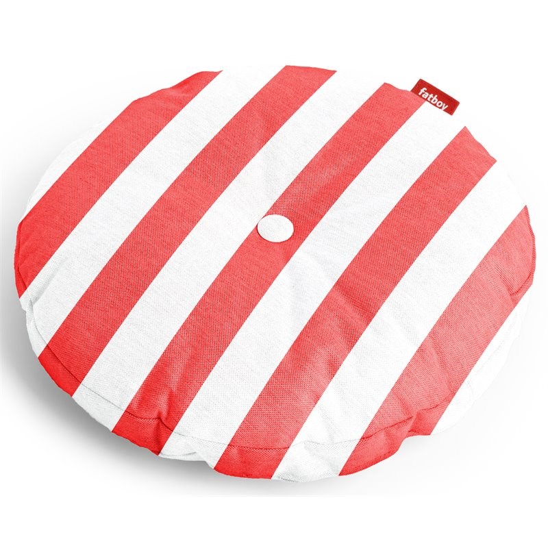 Fatboy Circle Water Resistant Fabric Outdoor Pillow in Stripe Red