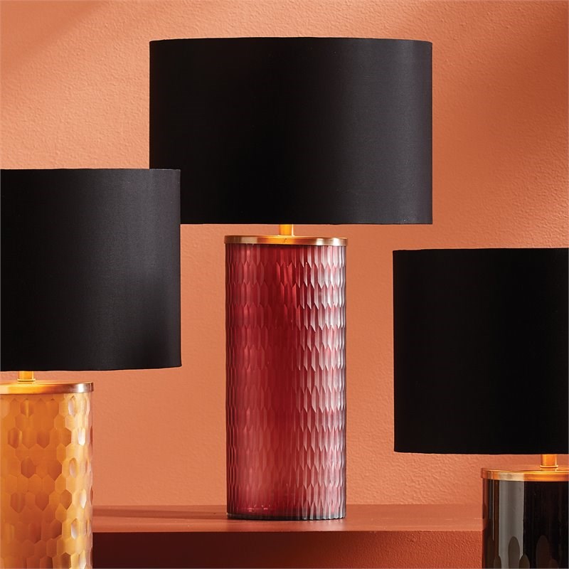 Napa Home & Garden Linnea Marquise Glass Table Lamp with Shade in Plum/Black