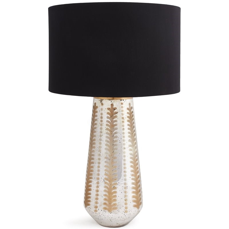 Napa Home & Garden Rayna Mercury Glass Table Lamp with Shade in Silver/Black