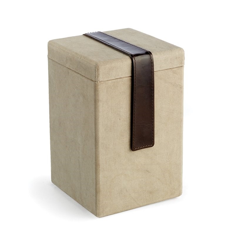 Napa Home & Garden St. Jacques Tall Storage Box in Antique Gray/Brown Leather