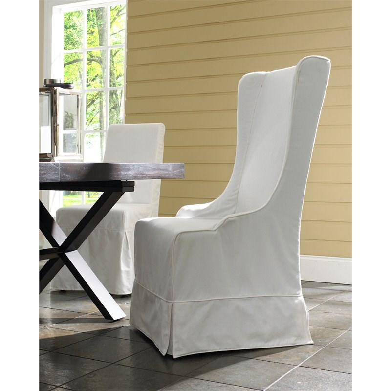 Padma's Plantation Atlantic Beach Solid Wood Dining Chair in Sunbleached White