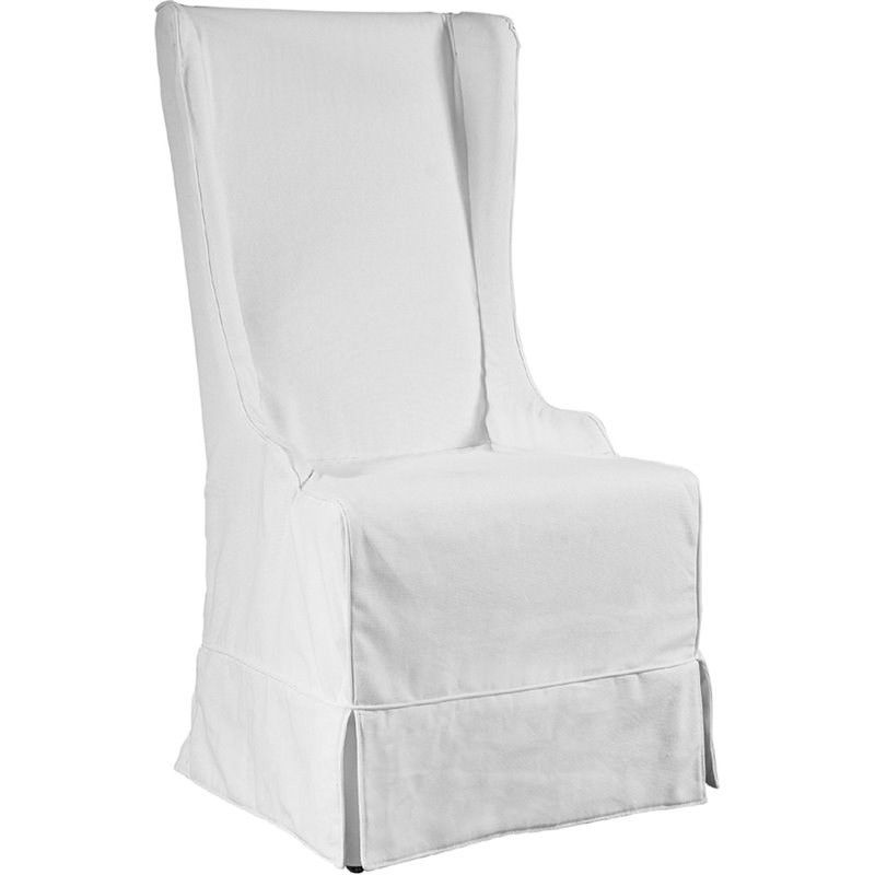 Padma's Plantation Atlantic Beach Solid Wood Dining Chair in Sunbleached White