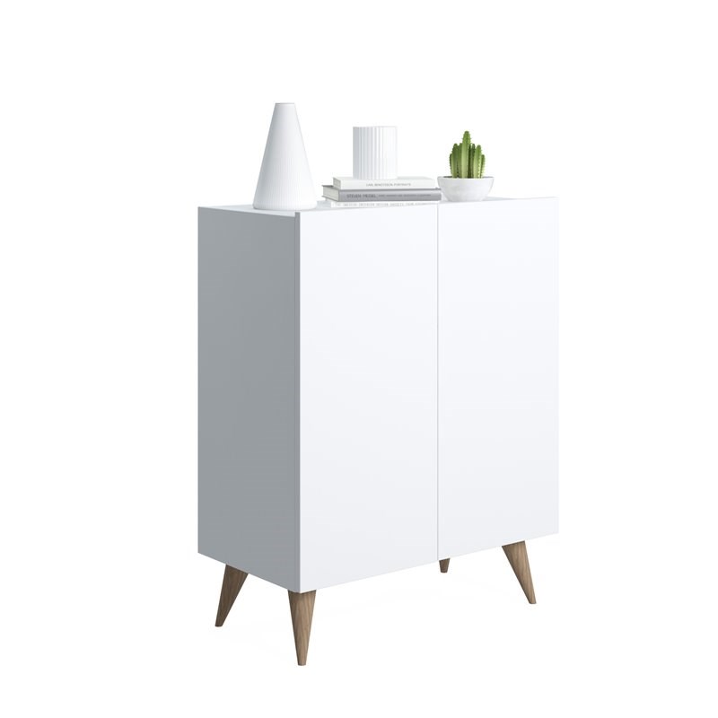 Mod-Arte Forte Modern MDF and Engineered Wood Shoe Cabinet in White