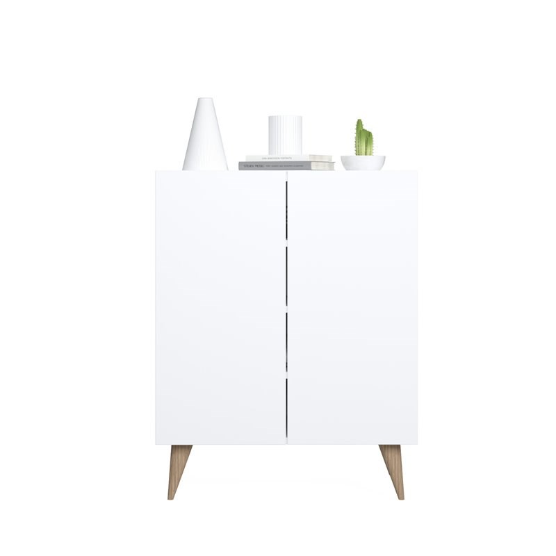 Mod-Arte Forte Modern MDF and Engineered Wood Shoe Cabinet in White