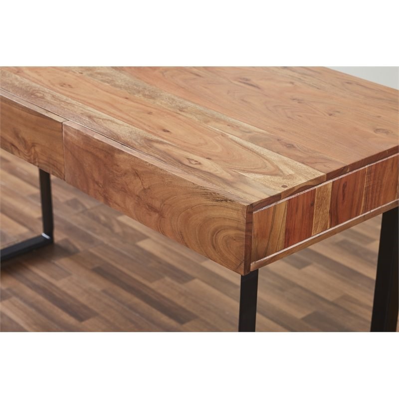 Mod-Arte Glide Modern Hard Wood and Iron Office Desk in Natural