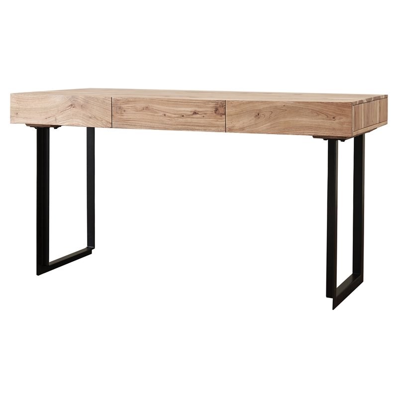 Mod-Arte Glide Modern Hard Wood and Iron Office Desk in Natural