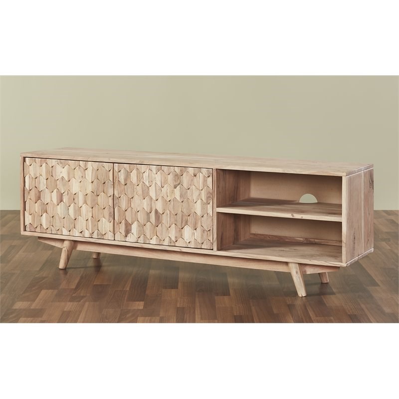 Mod-Arte Modern Wood Honeycomb Entertainment Unit for TVs up to 57
