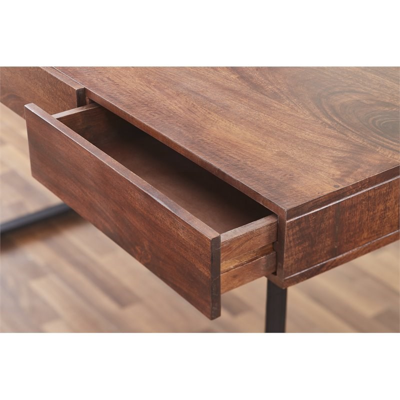 Mod-Arte Glide Modern Hard Wood and Iron Office Desk in Walnut
