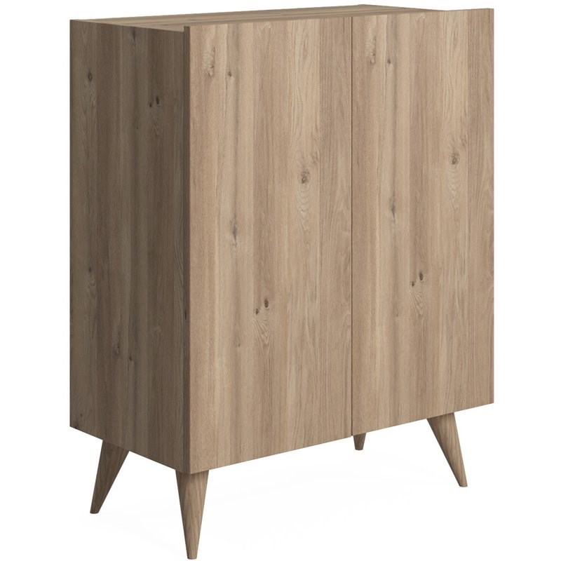 Mod-Arte Forte Modern MDF and Engineered Wood Shoe Cabinet in Oak