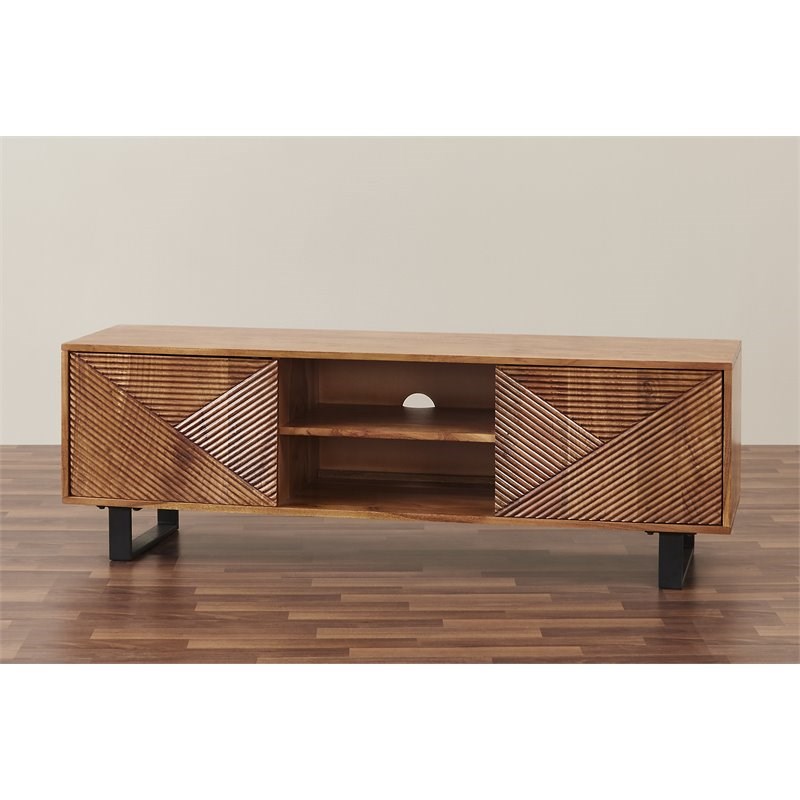 Mod-Arte Modern Hard Wood Linear Entertainment Unit for TVs up to 55
