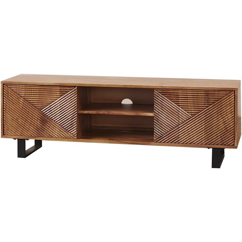 Mod-Arte Modern Hard Wood Linear Entertainment Unit for TVs up to 55
