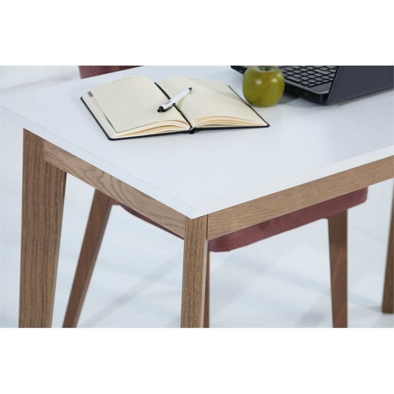 Mod-Arte Doco Modern MDF and Engineered Wood Office Desk in Oak/White