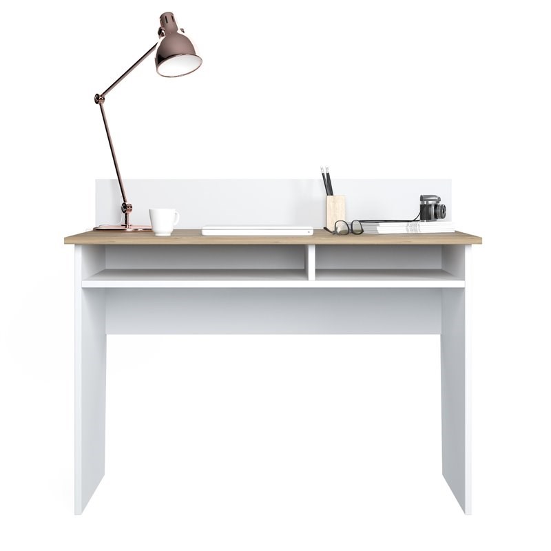 Mod-Arte Nefi Modern MDF and Engineered Wood Office Desk with Storage in Oak