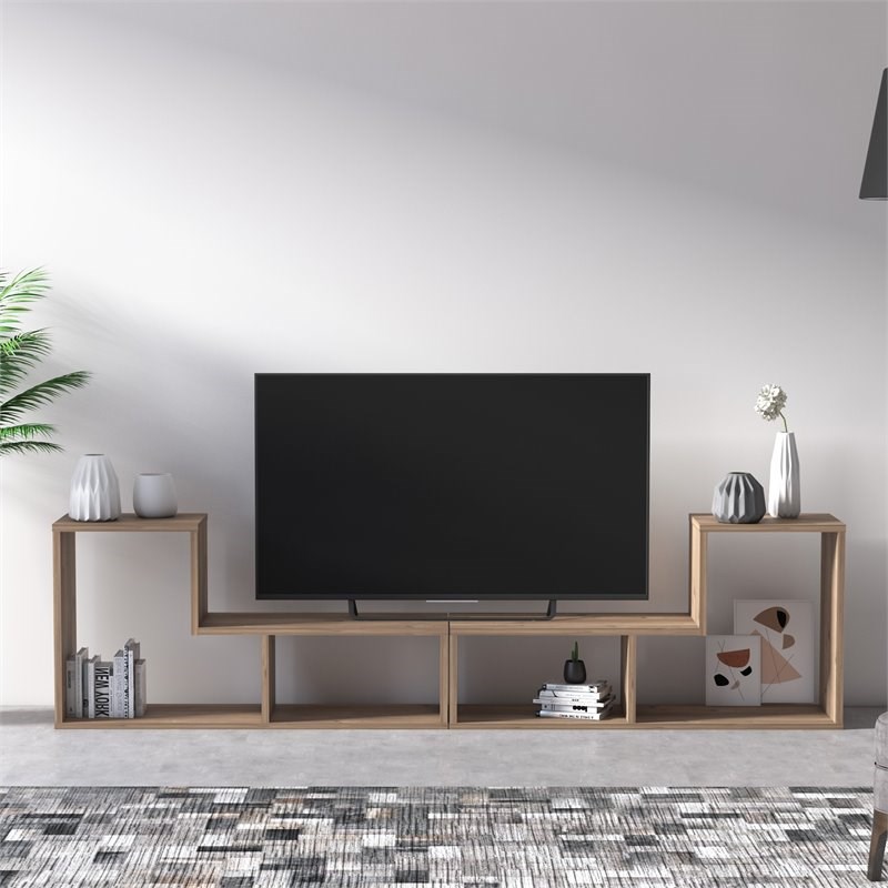 Mod-Arte Legon Modern Wood TV Unit with Storage for TVs up to 75