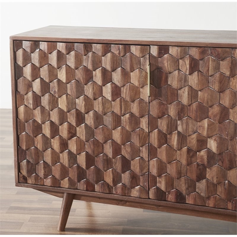 Mod-Arte Modern Wood Honeycomb TV Unit for TVs up to 65