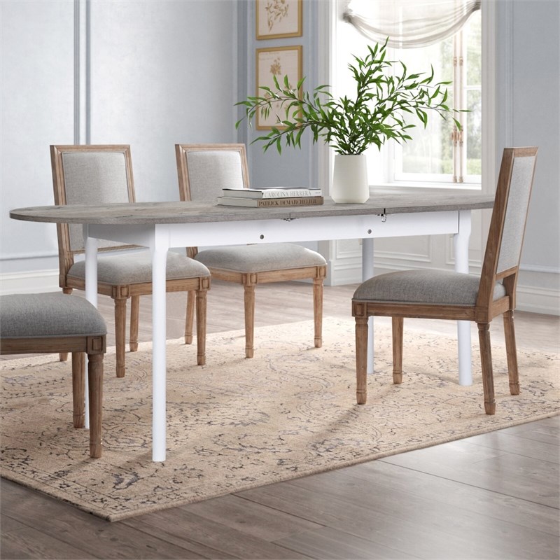 FurnitureR 61''78'' Extendable Dining Table Selfstoring Butterfly