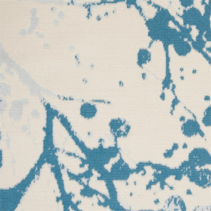Nourison Jubilant 6' x 9' Ivory/Blue Modern Indoor Rug