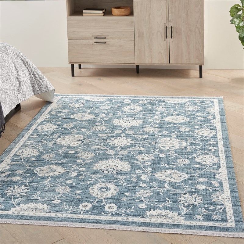 Nourison Lennox 4' x 6' Blue/Ivory French Country Indoor Rug