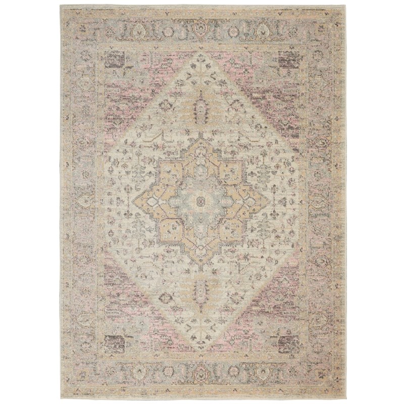Nourison Tranquil 6' x 9' Ivory/Pink Farmhouse Indoor Rug