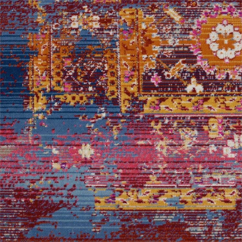 Nourison Vintage Kashan 4' x 6' Red/Multicolor Vintage Indoor Rug