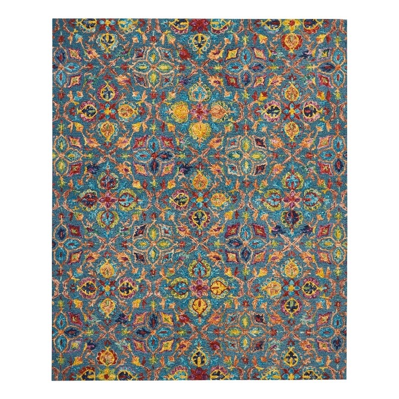Nourison Vivid 8' x 10'6" Teal Floral Indoor Rug Homesquare