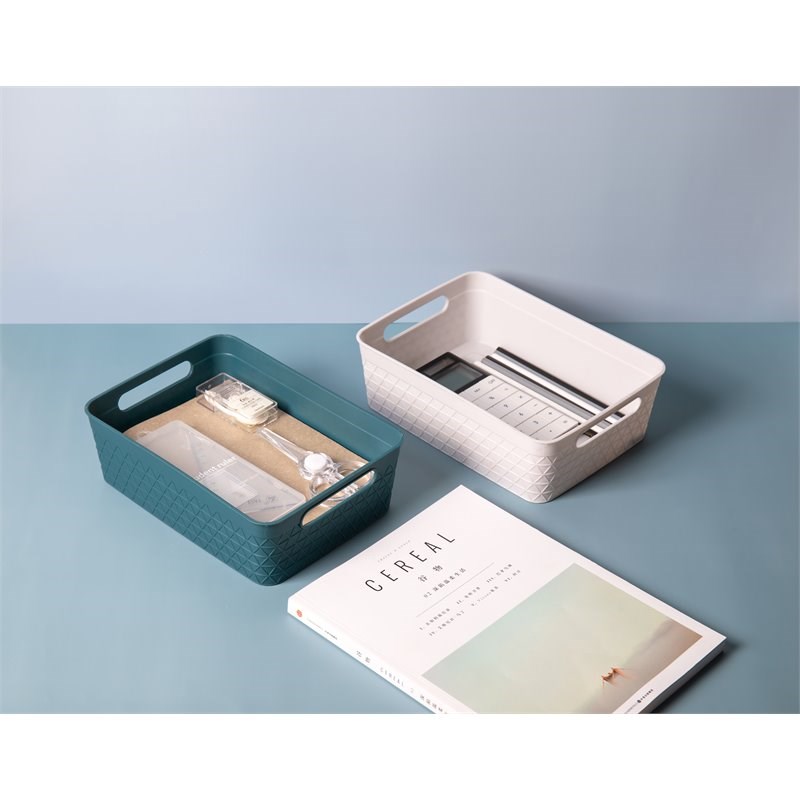 HANAMYA Storage Stationery/Desk Drawer Organizer 2.5 Liter Off-White (Set of 6)