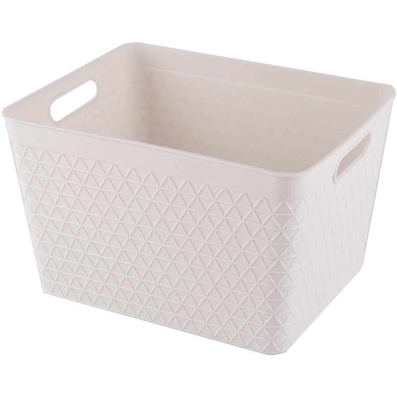 HANAMYA Storage Bin Bathroom/Pantry Organizer 5 Liter in Off-White (Set of 4)