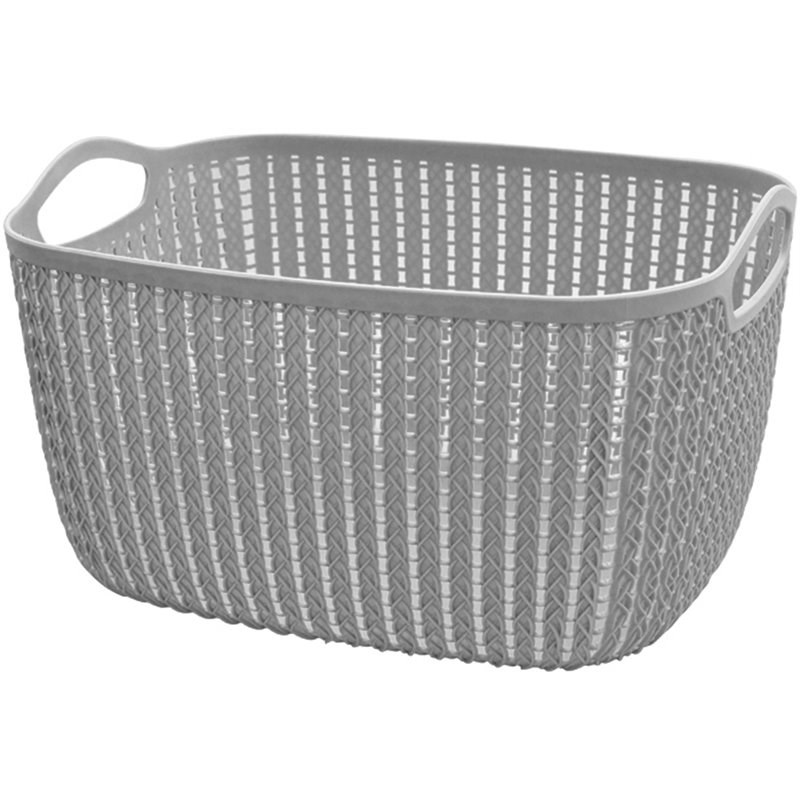 HANAMYA Storage Basket Organizer with Handle 20 Liter in Gray (Set of 4)