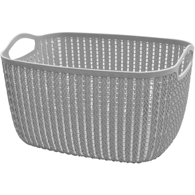 HANAMYA Storage Basket Organizer with Handle 9 Liter in Gray (Set of 6)