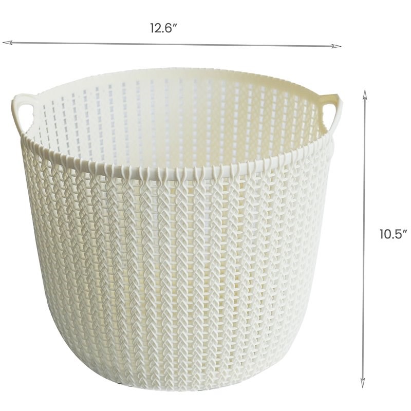HANAMYA Storage Laundry Basket 20 Liter in Beige (Set of 4)