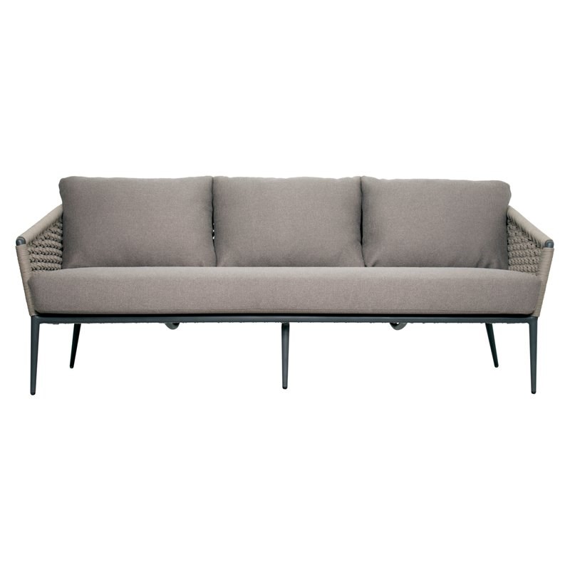 Seasonal Living Archipelago Antilles Aluminum 3Seat Sofa in Dark Gray Homesquare