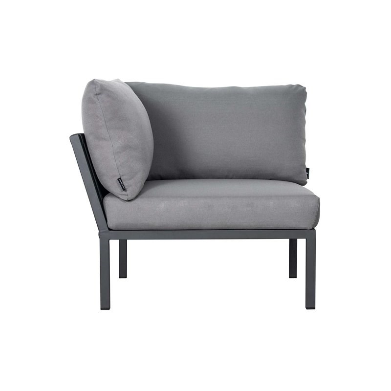 Seasonal Living Archipelago Aluminum Sectional Corner Chair in Dark Gray/Pebble