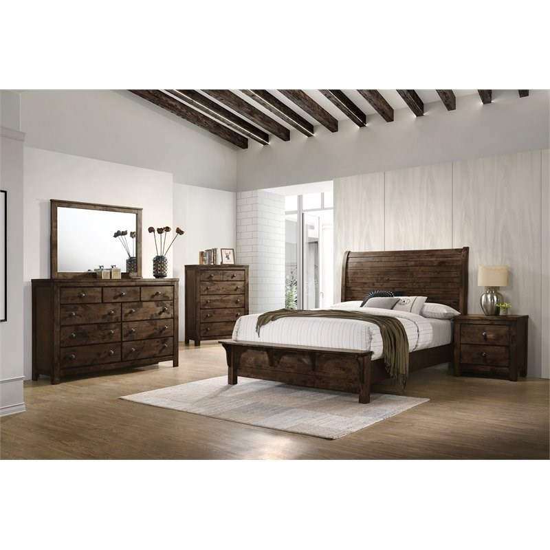 New Classic Furniture Blue Ridge Solid Wood Bedroom Nightstand in Rustic Gray