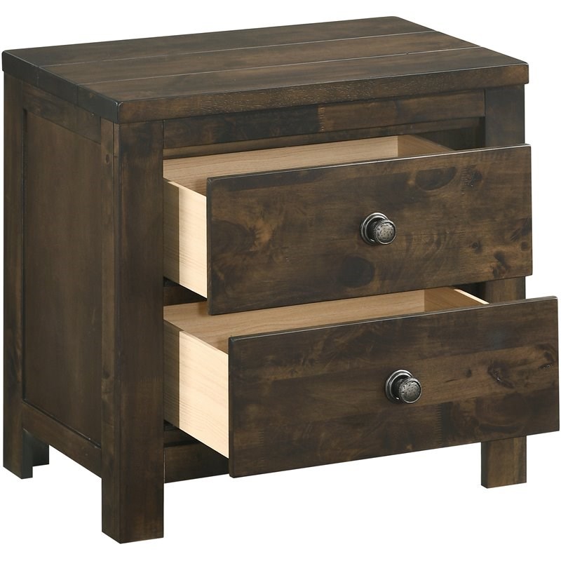 New Classic Furniture Blue Ridge Solid Wood Bedroom Nightstand in Rustic Gray