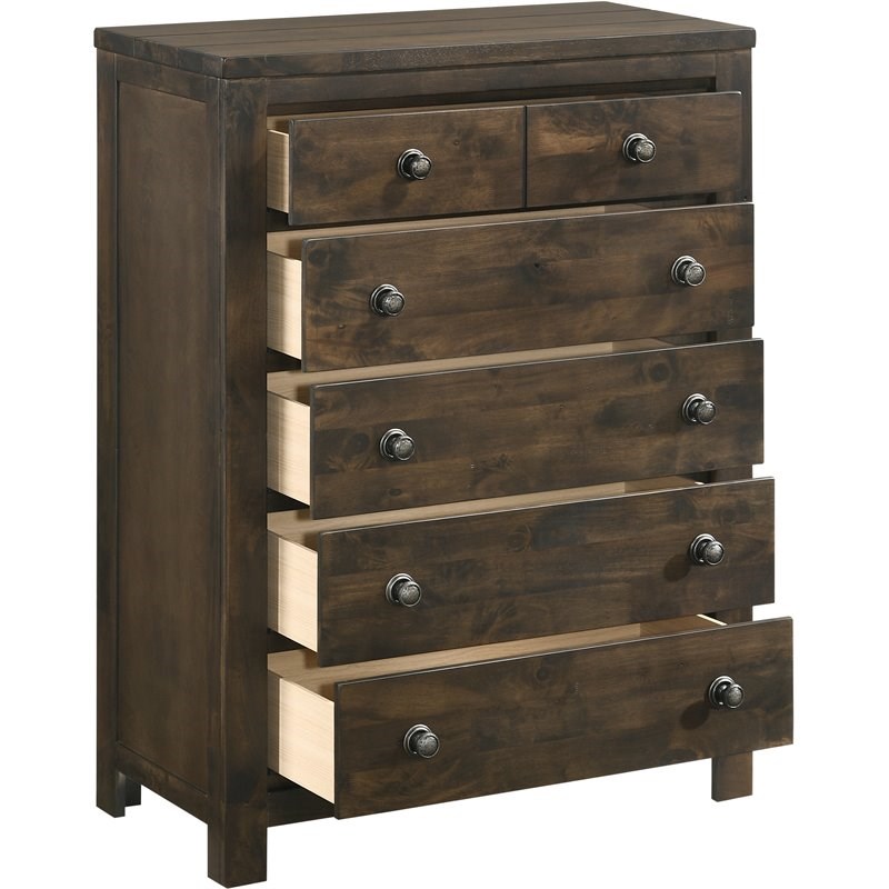 New Classic Furniture Blue Ridge Solid Wood Bedroom Chest in Rustic Gray