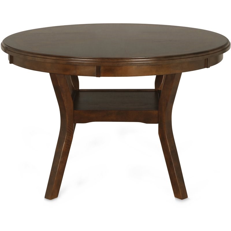New Classic Furniture Gia Solid Wood 5-Piece Round Dining Set in Brown