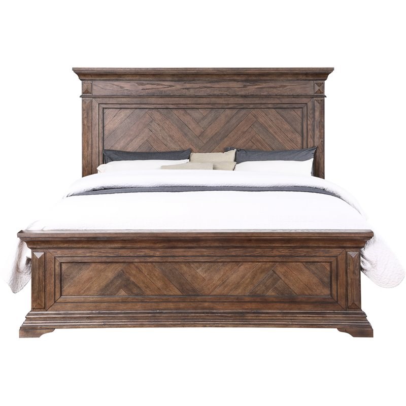 New Classic Furniture Mar Vista 5/0 Solid Wood Queen Bed in Brushed Walnut