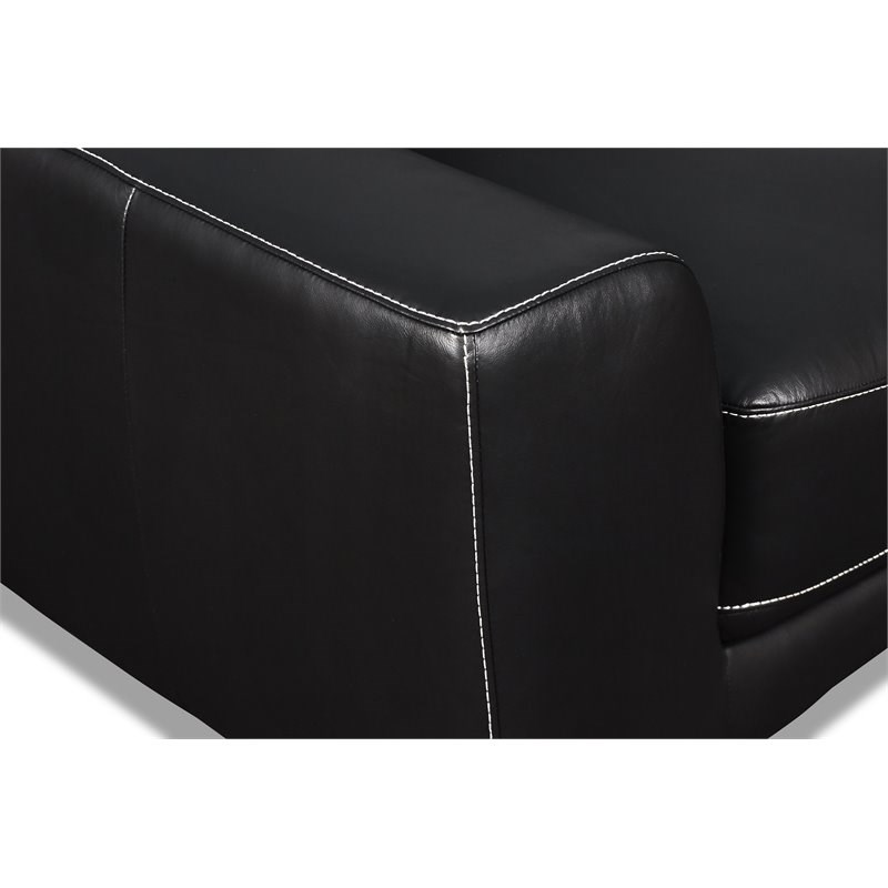 New Classic Furniture Carrara Top Grain Italian Leather Loveseat in Black