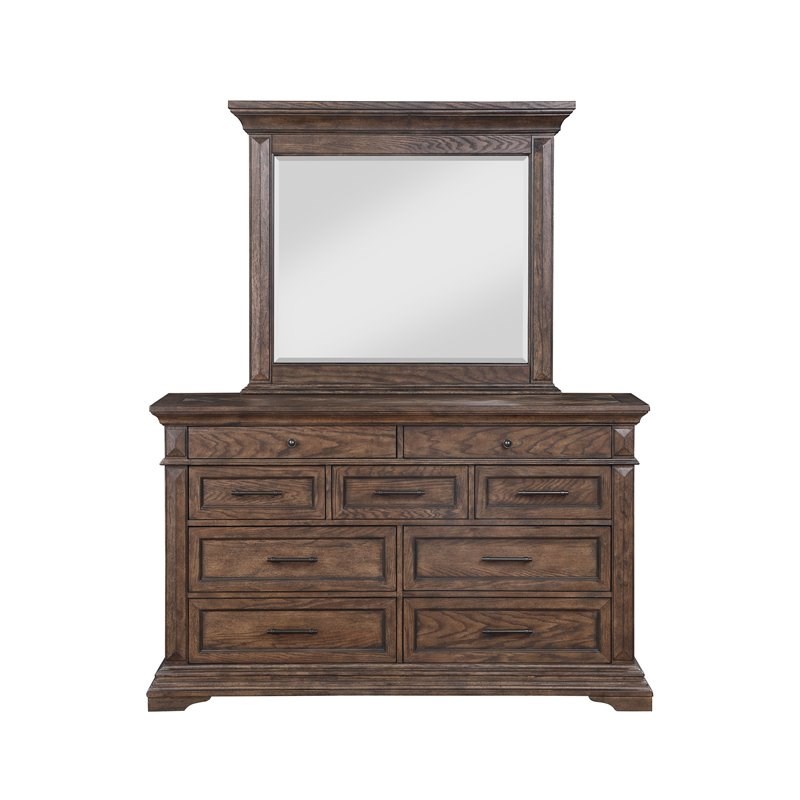 New Classic Furniture Mar Vista Traditional Solid Wood Dresser in Walnut