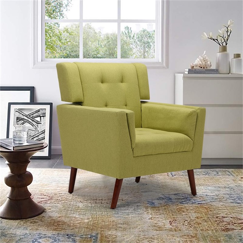 Spirit up Art 32'' Wide Fabric Tufted Armchair in Yellow