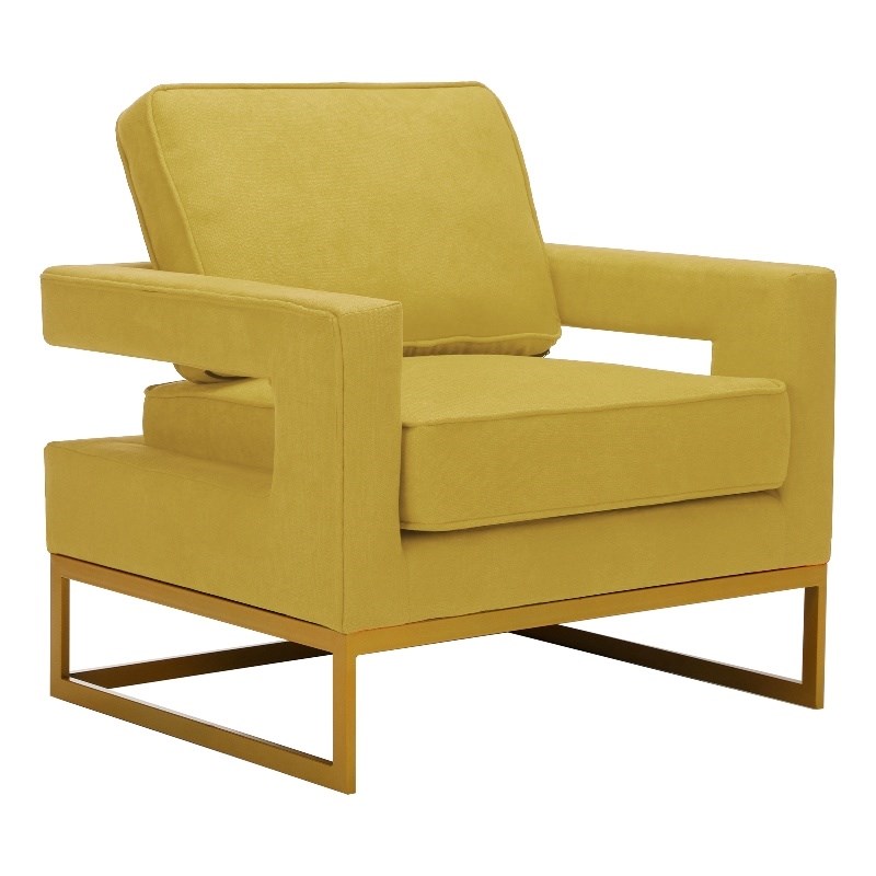 Spirit up Art 33'' Wide Fabric Tufted Armchair in Yellow