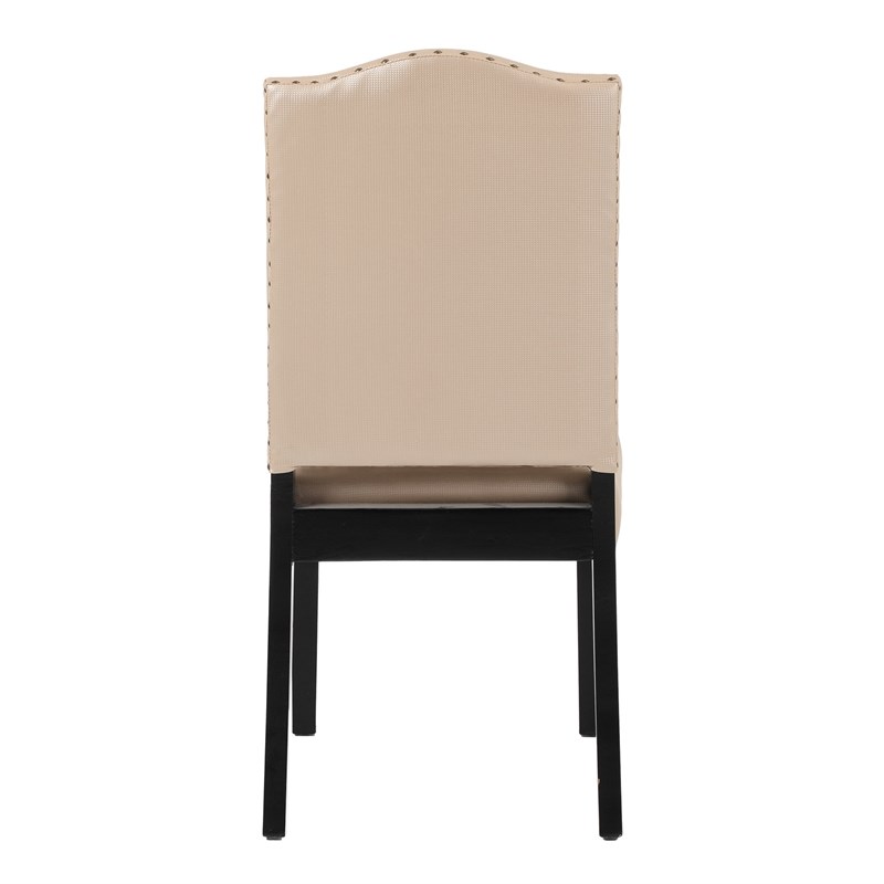 Spirit up Art Faux Leather Parsons Chair in Gold(Set of 2)