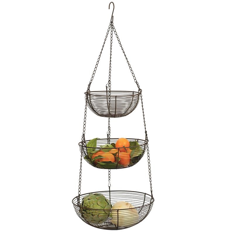 Metal Woven Wire Hanging Basket - Bronze 8 10 and 12 inch
